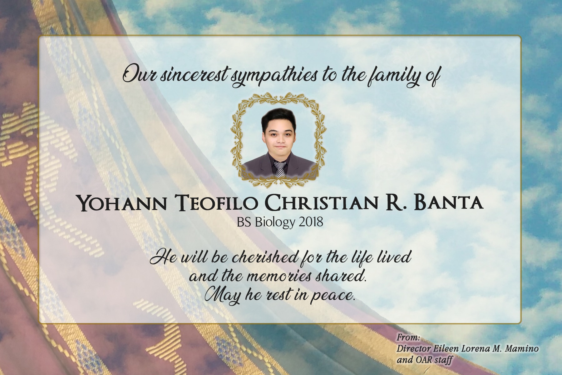 Yohann Teofilo Christian R Banta Bs Biology Up Alumni Website