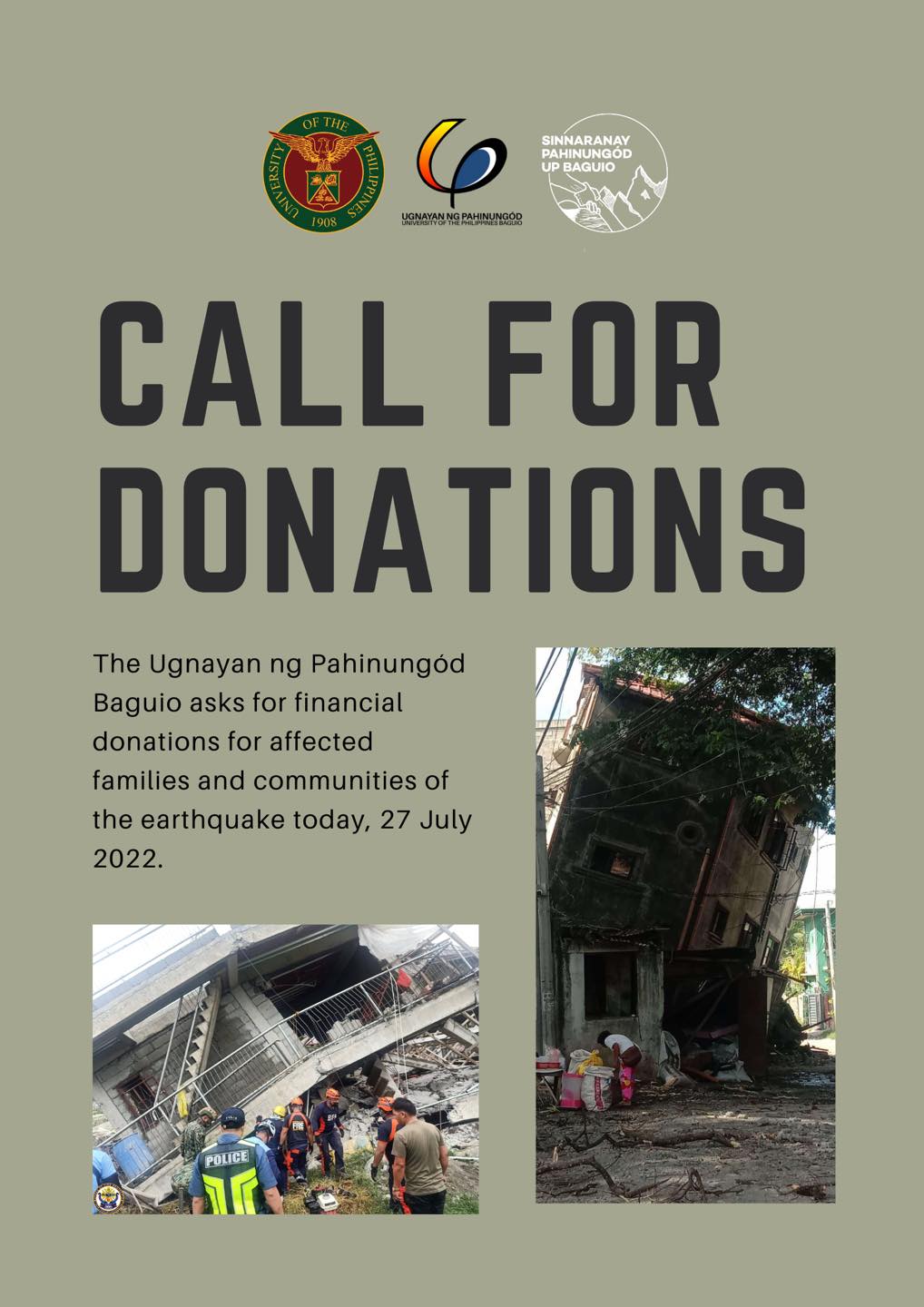 Ugnayan ng Pahinungod Baguio is calling for donations for those ...