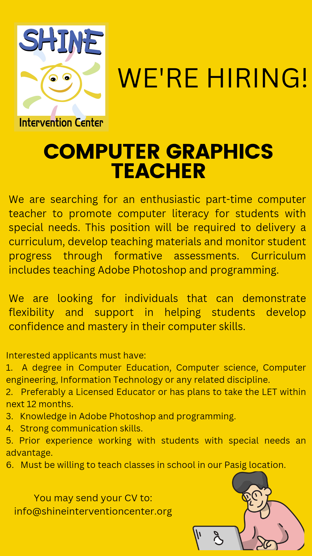 Shine Special Education Center Computer Graphics Teacher UP Alumni Shine special education center computer graphics teacher up alumni
