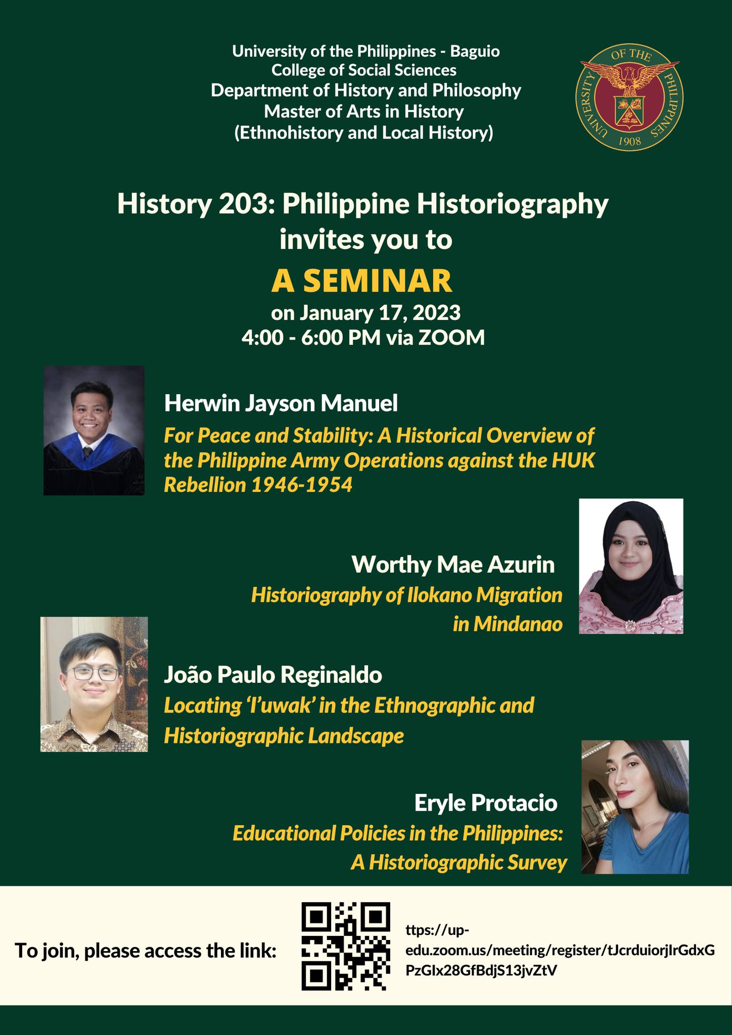 Hist 203 (Philippine Historiography Seminar) – UP Alumni Website