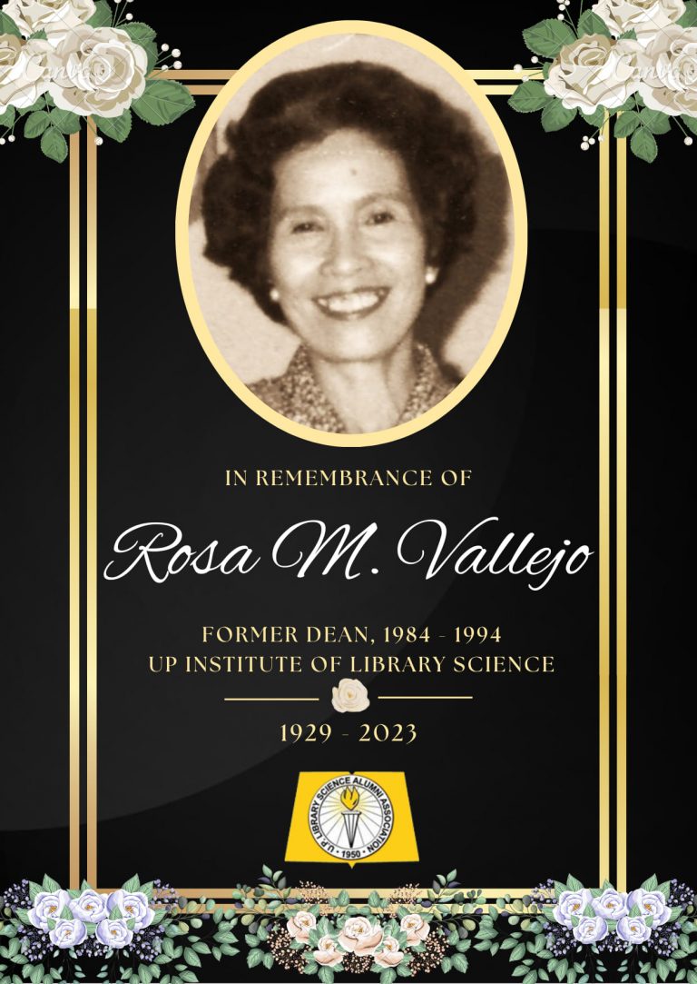 Prof. Rosa M. Vallejo (1929-2023) – UP Alumni Website